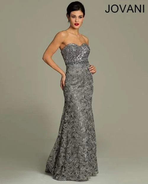 Wedding guest dresses with high - low hems and floral appliquesJovani 78203 Long Formal Prom Strapless Dress Wedding guest dresses with high - low hems and floral appliquesJovani 78203 Long Formal Prom Strapless Dress