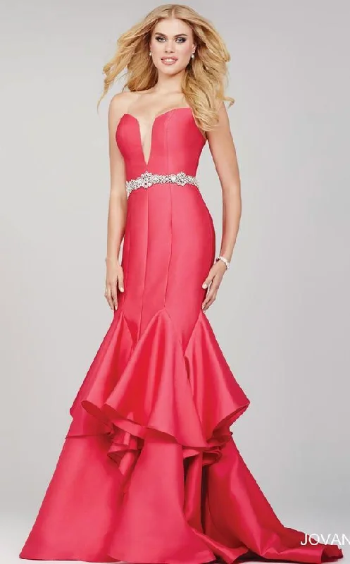 Metallic wedding guest dresses for a glamorous weddingJovani 29370 Strapless Long Formal Prom Dress