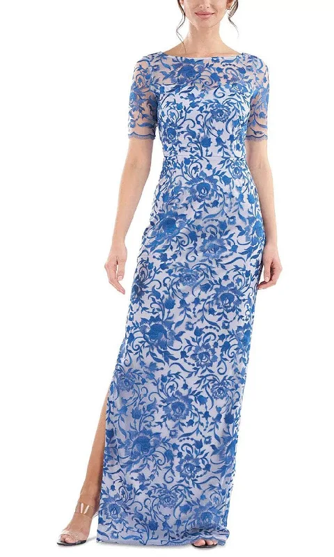 Wedding guest dresses with button - down fronts and A - line silhouettesJS Collections 8618044 - Bateau Side Slit Evening Gown Wedding guest dresses with button - down fronts and A - line silhouettesJS Collections 8618044 - Bateau Side Slit Evening Gown