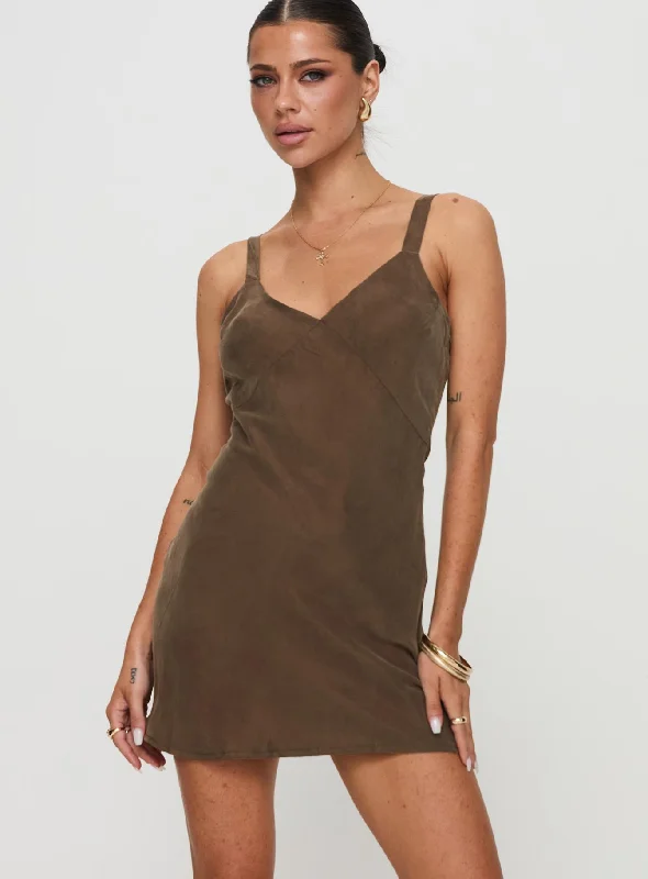 Mini dresses with empire waists for a flattering fitLaurette Mini Dress Brown