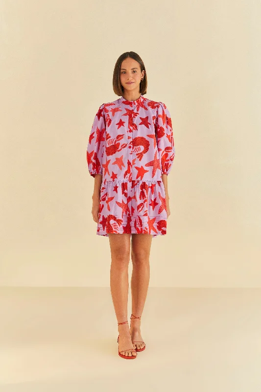 Mini dresses with abstract prints for an artistic lookLobster Sky Mini Dress