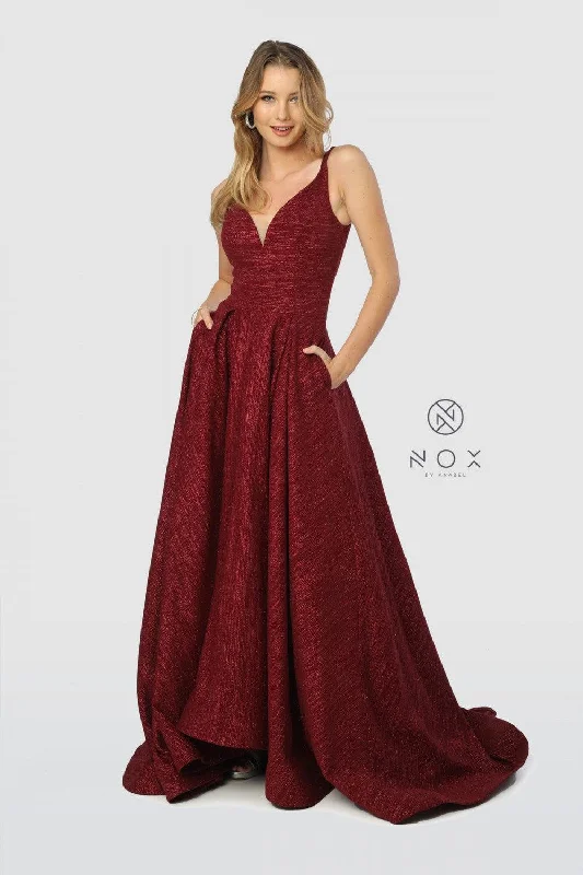 Satin wedding guest dresses with side slits for a sexy touchLong Formal Evening Gown Prom Dress with Pockets