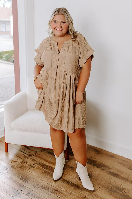 Polyester mini dresses for easy careLong Weekend Wonderful Shift Dress In Warm Taupe Curves Polyester mini dresses for easy careLong Weekend Wonderful Shift Dress In Warm Taupe Curves