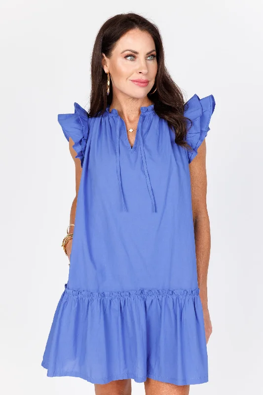 Mini dresses with cut - out details for a trendy lookLora Dress- Blue
