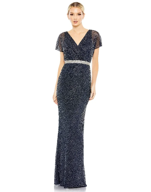 Sequined wedding guest dresses for an evening weddingMac Duggal 93678 Long Mother of the Bride Dress