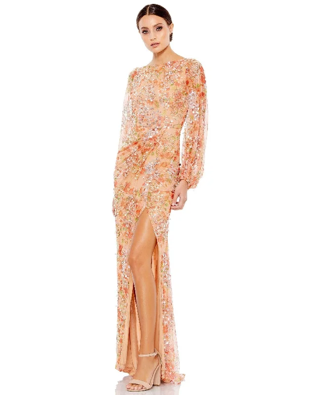 Halter - neck wedding guest dresses with beaded strapsMac Duggal 93547 Mother of the Bride Long Dress
