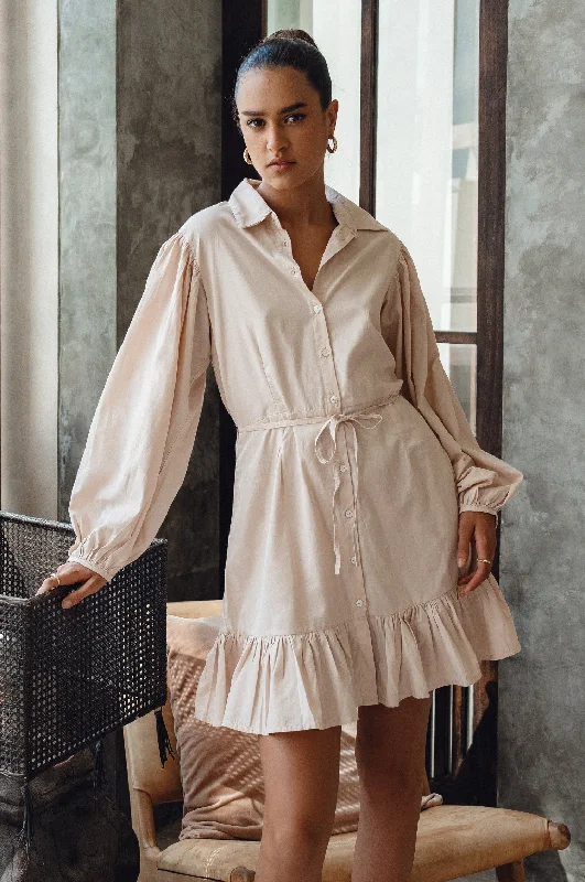 Mini dresses with embroidered details for a unique touchMalina Button Down Cotton Mini Dress