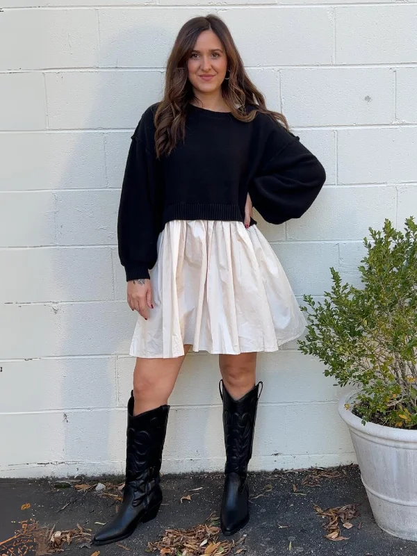 Mini dresses with embroidered details for a unique touchMixed Emotions Contrast Mini Dress Mini dresses with embroidered details for a unique touchMixed Emotions Contrast Mini Dress