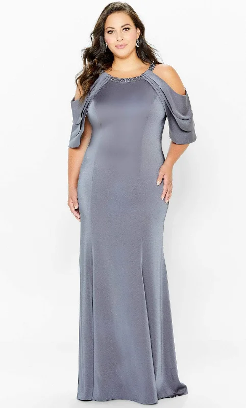 Wedding guest dresses with cut - out details and midi lengthsMontage by Mon Cheri 120906W - Cold Shoulder Tiered Sleeve Evening Dress Wedding guest dresses with cut - out details and midi lengthsMontage by Mon Cheri 120906W - Cold Shoulder Tiered Sleeve Evening Dress