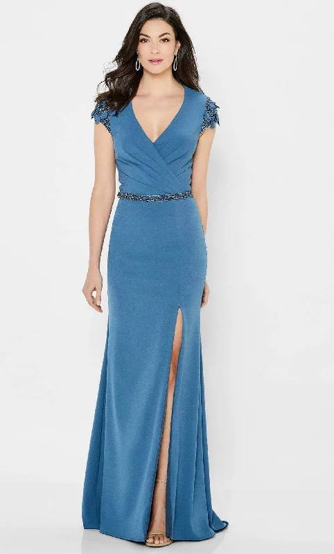 Sequined wedding guest dresses for an evening weddingMontage by Mon Cheri 122902W - Beaded Waistband Formal Gown Sequined wedding guest dresses for an evening weddingMontage by Mon Cheri 122902W - Beaded Waistband Formal Gown