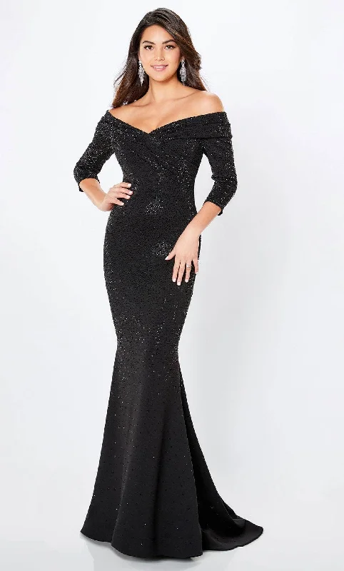 Wedding guest dresses with mesh panels and empire waistsMontage by Mon Cheri 221970S - Beaded Off Shoulder Evening Gown Wedding guest dresses with mesh panels and empire waistsMontage by Mon Cheri 221970S - Beaded Off Shoulder Evening Gown