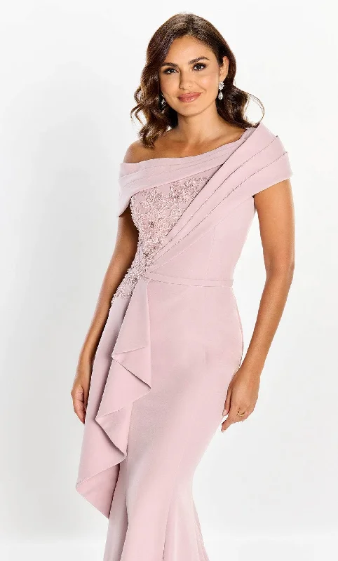 Wedding guest dresses with button - down fronts and A - line silhouettesMontage by Mon Cheri M2208 - Off Shoulder Pleated Formal Gown Wedding guest dresses with button - down fronts and A - line silhouettesMontage by Mon Cheri M2208 - Off Shoulder Pleated Formal Gown