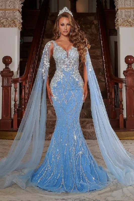 Animal - print wedding guest dresses in subtle colors for a bold statementPortia And Scarlett 22257 Prom Long Mermaid Dress