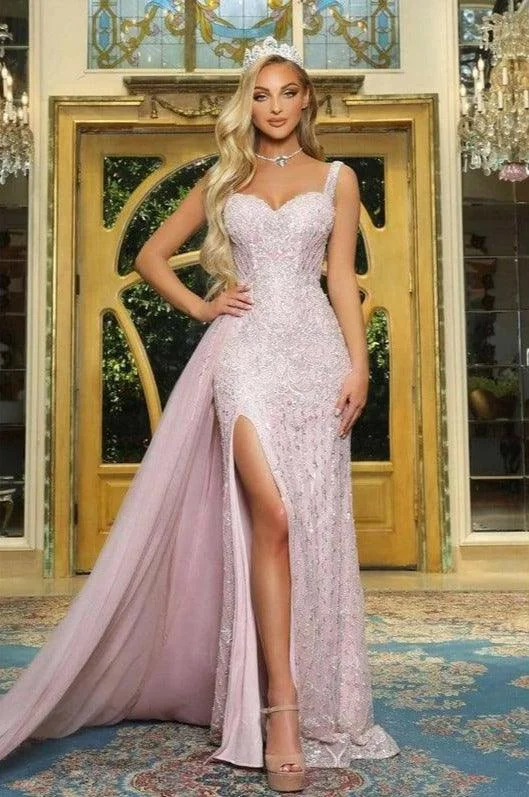 Long - sleeved wedding guest dresses in velvet for a winter weddingPortia And Scarlett 22910 Sleeveless Long Gown