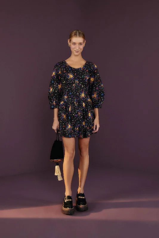 Mini dresses with criss - cross backs for a flirty lookRainbow Suns Organic Cotton Mini Dress