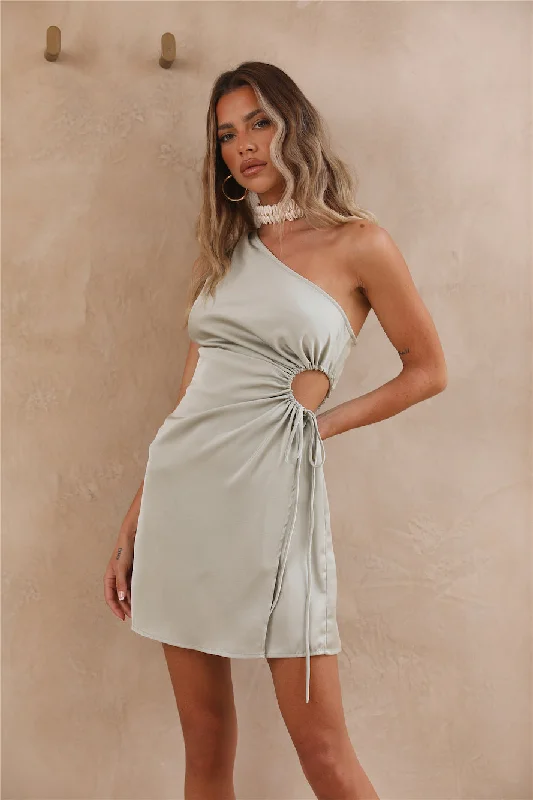 Linen mini dresses for a breathable summer optionRight Time Dress Sage