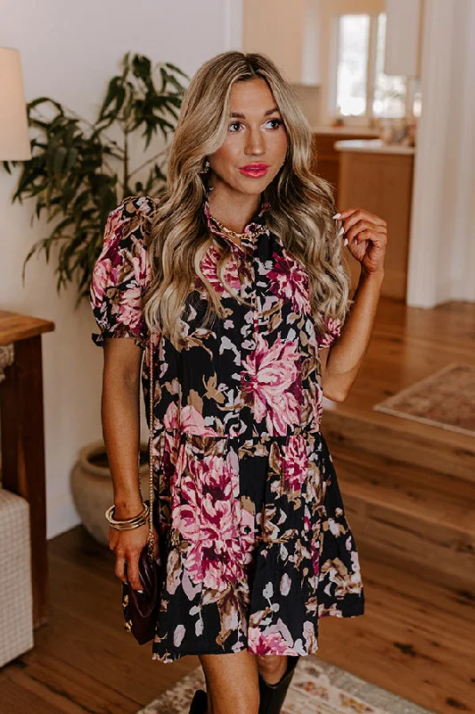 Mini dresses with one - shoulder designsRose Garden Romance Button Down Mini Dress