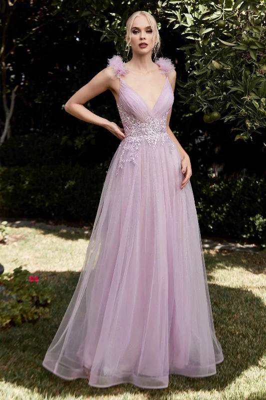 Wedding guest dresses with tassel - adorned belts and A - line skirtsCinderella Divine CD970 Sleeveless Long A Line Prom Dress
