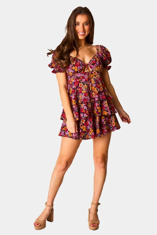 Satin mini dresses for a luxurious feelTammy Ruffle Mini Dress - Forbidden