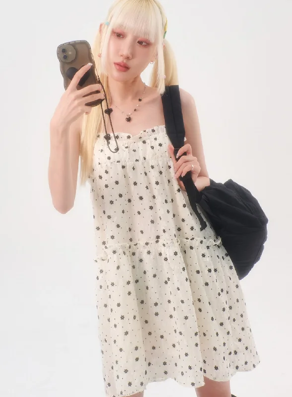 Mini dresses with off - the - shoulder stylesTiered Flower Mini Dress IL305