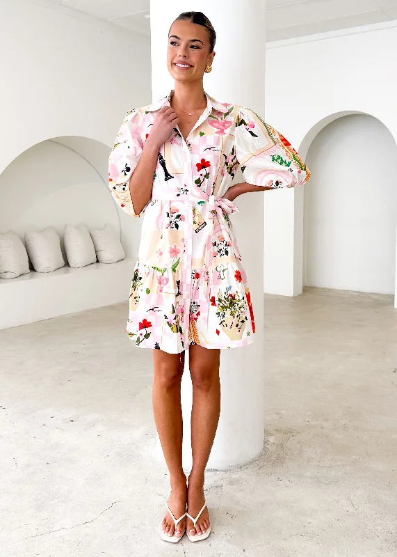 Mini dresses with patchwork designs for a unique styleWrenny Dress - Pink Patchwork