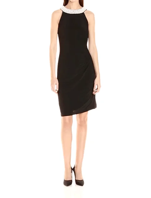 Cocktail dresses with a velvet - trimmed collar and a short skirtAdrianna Papell AP1D100522 Short Cocktail Party Dress