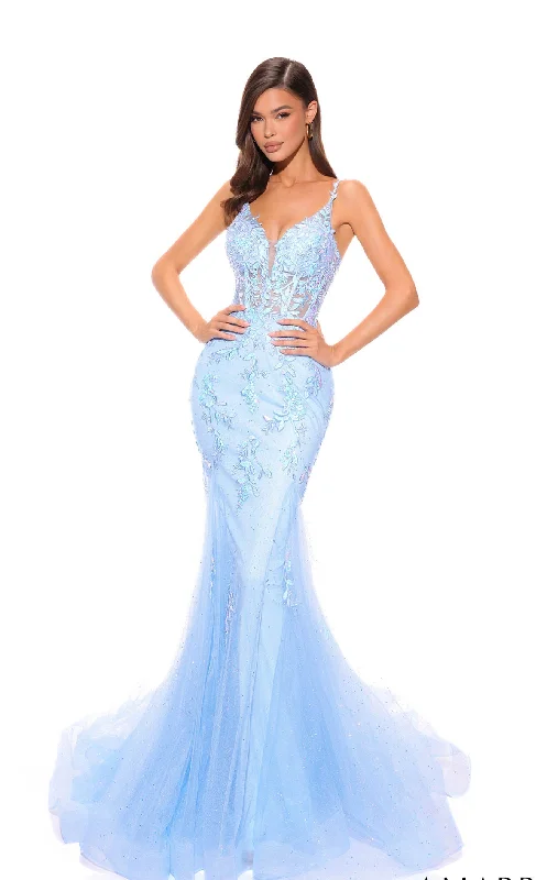 Prom dresses with pom - pom - decorated hems and cotton - blend fabrics for a playful and comfortable formal styleAmarra 88755 Dress