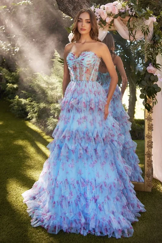 Satin maxi dresses with a high - low hem for a modern twist Satin maxi dresses with a high - low hem for a modern twist Andrea & Leo A1334 Long Formal Prom Floral Dress