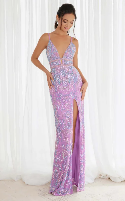 Formal dresses with geometric patterns and metallic accents for a modern formal affairChandelier 30173 Dress