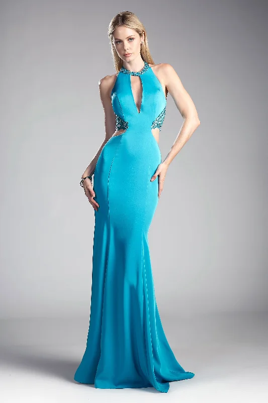 Maxi dresses with a ruffled neckline for a charming look Maxi dresses with a ruffled neckline for a charming look Cinderella Divine 85201 Fitted Formal Prom Long Dress