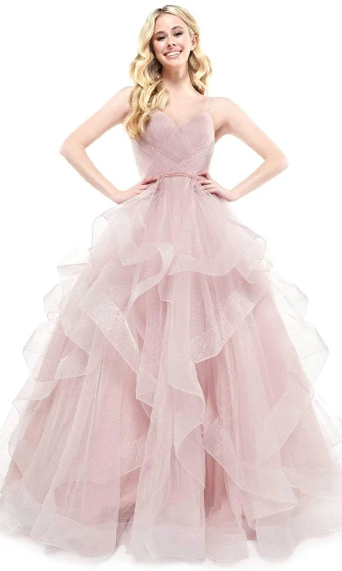 Long - sleeved formal dresses in velvet for a winter formal eventColors Dress - 2381 V Neck Glitter Mesh Ballgown Long - sleeved formal dresses in velvet for a winter formal eventColors Dress - 2381 V Neck Glitter Mesh Ballgown