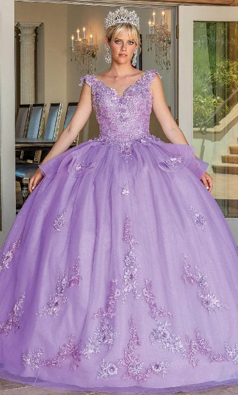 Formal dresses with asymmetric ruffled hems and high - low designs for a fashion - forward and dynamic appearanceDancing Queen 1690 - Floral Appliqued Tiered Ballgown Formal dresses with asymmetric ruffled hems and high - low designs for a fashion - forward and dynamic appearanceDancing Queen 1690 - Floral Appliqued Tiered Ballgown