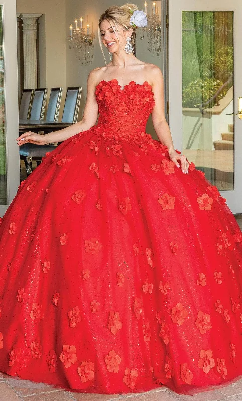 Formal dresses with tiered lace skirts and off - the - shoulder necklines for a feminine and elegant formal appearanceDancing Queen 1704 - Floral Strapless Ballgown Formal dresses with tiered lace skirts and off - the - shoulder necklines for a feminine and elegant formal appearanceDancing Queen 1704 - Floral Strapless Ballgown