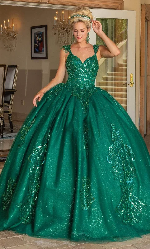 Prom dresses with metallic - colored fabrics and beaded embroidery for a glamorous promDancing Queen 1758 - Sequined Cutout Back Ballgown Prom dresses with metallic - colored fabrics and beaded embroidery for a glamorous promDancing Queen 1758 - Sequined Cutout Back Ballgown