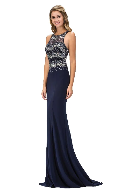 Sheath formal dresses with metallic thread detailing for a modern promElizabeth K GL1361 Dress