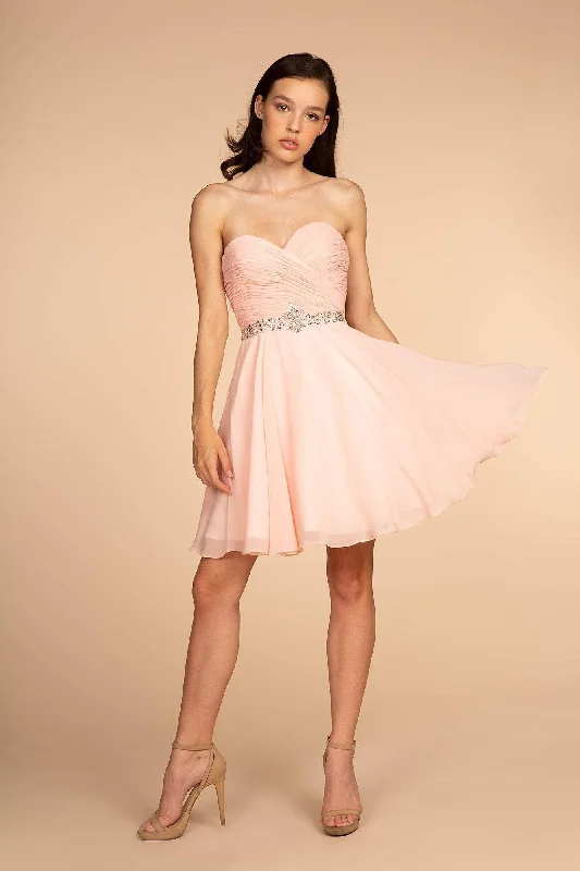 One - shoulder cocktail dresses in emerald green for a bold statementElizabeth K - GS1637 Ruched Sweetheart A-Line Cocktail Dress