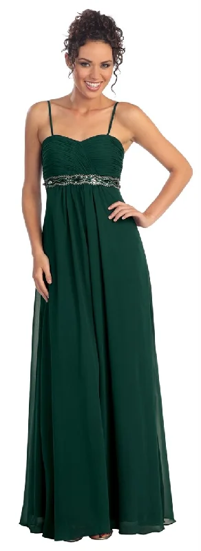 Long - train formal dresses in chiffon for a dramatic prom entranceElizabeth K - GL1016 Jewel Embellished Sweetheart A-line Dress