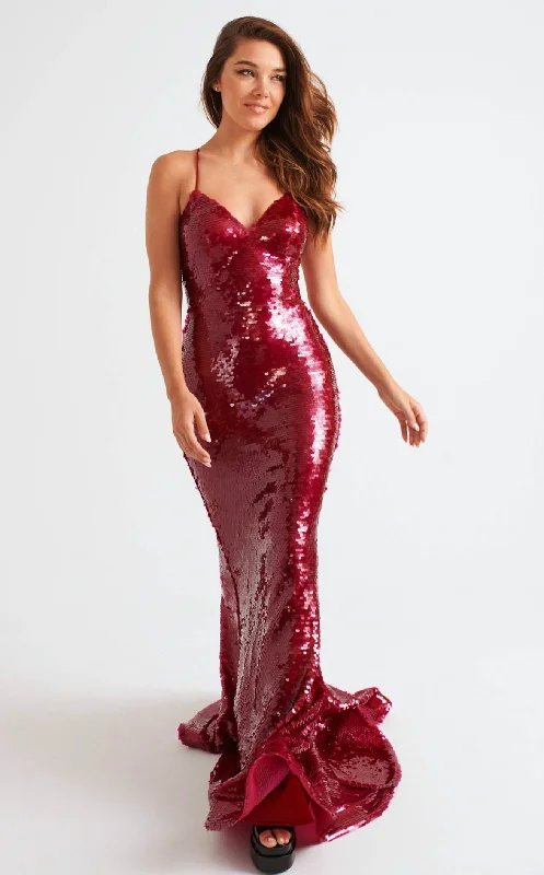 Sequined formal dresses with open backs for a sexy prom styleFaviana 11261 Dress