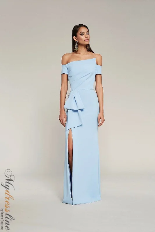 Formal dresses with wrap - around styles and beaded belts for a customized fitFrascara 4021 Formal dresses with wrap - around styles and beaded belts for a customized fitFrascara 4021