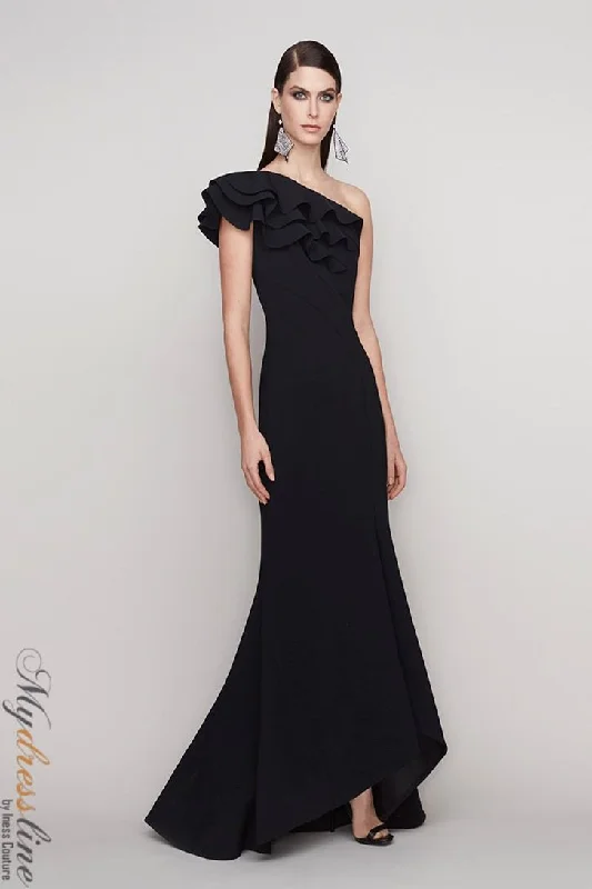 Formal dresses with ruffled skirts and bow accents for a charming prom appearanceFrascara 4129 Formal dresses with ruffled skirts and bow accents for a charming prom appearanceFrascara 4129