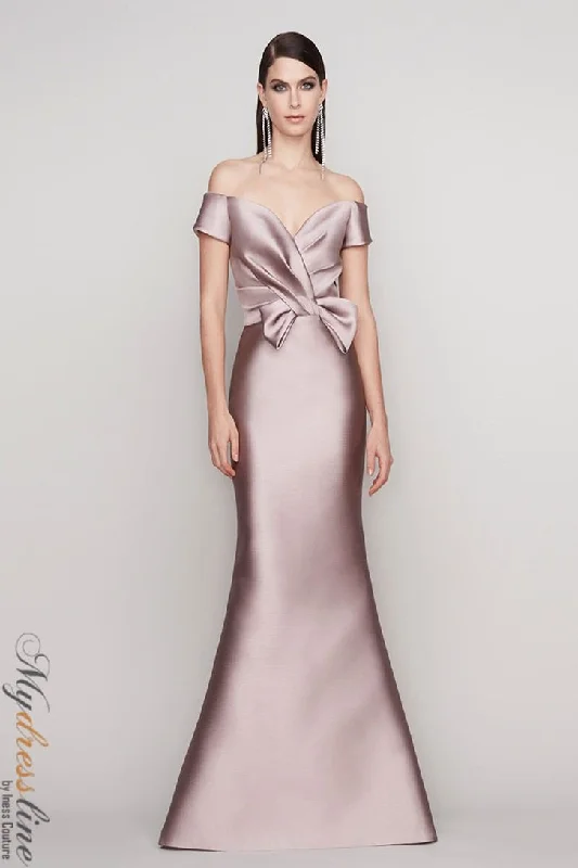 Formal dresses with cold - shoulder ruffled sleeves and floral prints for a romantic and trendy formal styleFrascara 4136 Formal dresses with cold - shoulder ruffled sleeves and floral prints for a romantic and trendy formal styleFrascara 4136