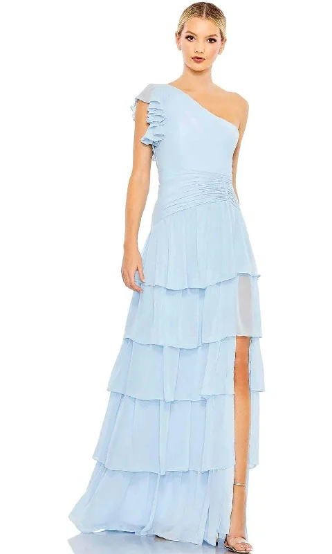 Long - sleeved formal dresses in velvet for a winter formal eventIeena Duggal 55849 - Asymmetric Tiered Evening Dress