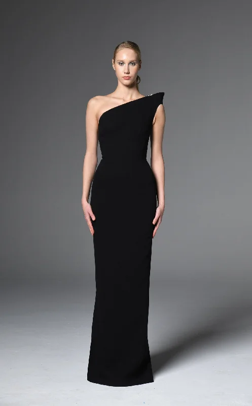 Sheath formal dresses with metallic thread detailing for a modern promJean Louis Sabaji 600113 Dress