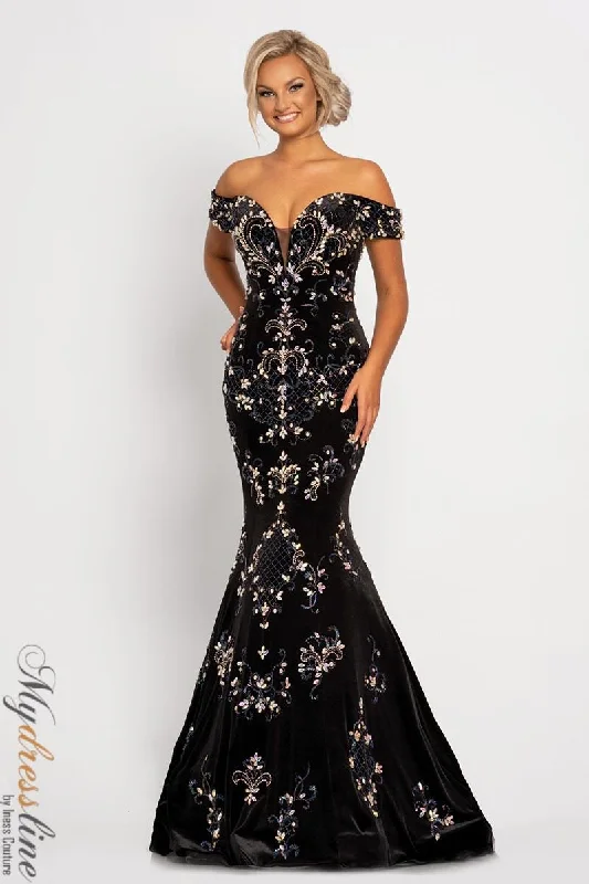 Sleeveless formal dresses with sequined straps and a - line skirts for a classic formal eventJohnathan Kayne 2176