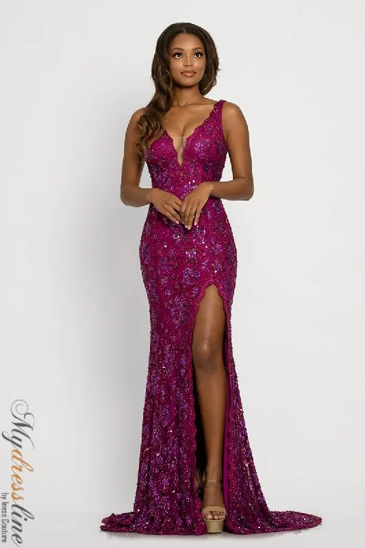 Long - train formal dresses in chiffon for a dramatic prom entranceJohnathan Kayne 2181