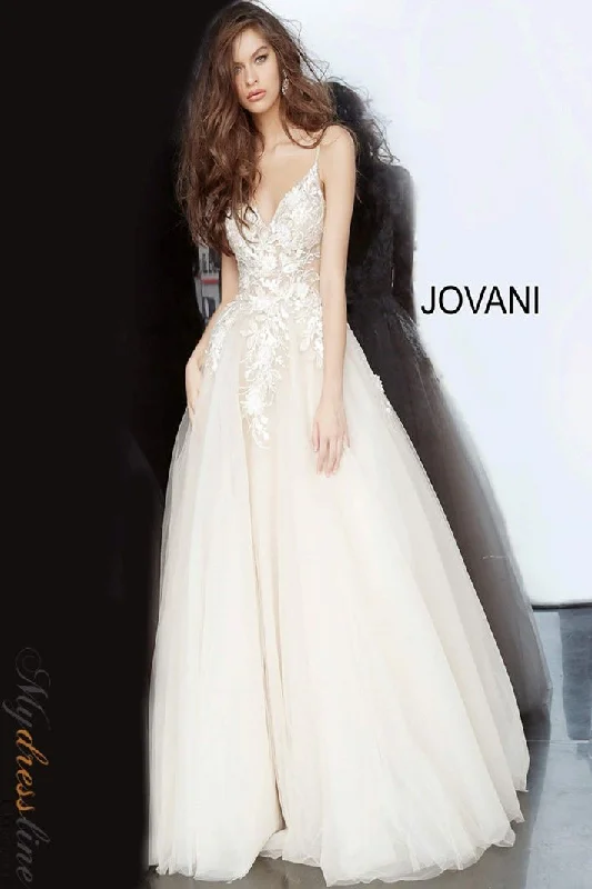 Sleeveless formal dresses with sequined straps and a - line skirts for a classic formal eventJovani 02758