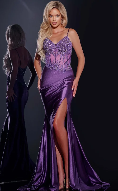Prom dresses with geometric - cutout sleeves and flowing chiffon fabrics for a modern and airy lookJovani 42259 Dress