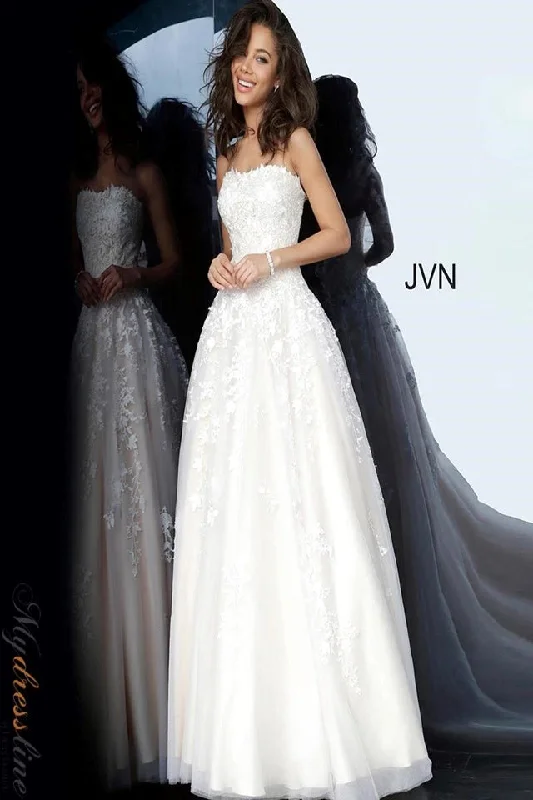 Prom dresses with lace - trimmed hems and off - the - shoulder necklines for a delicate lookJovani JVN1831