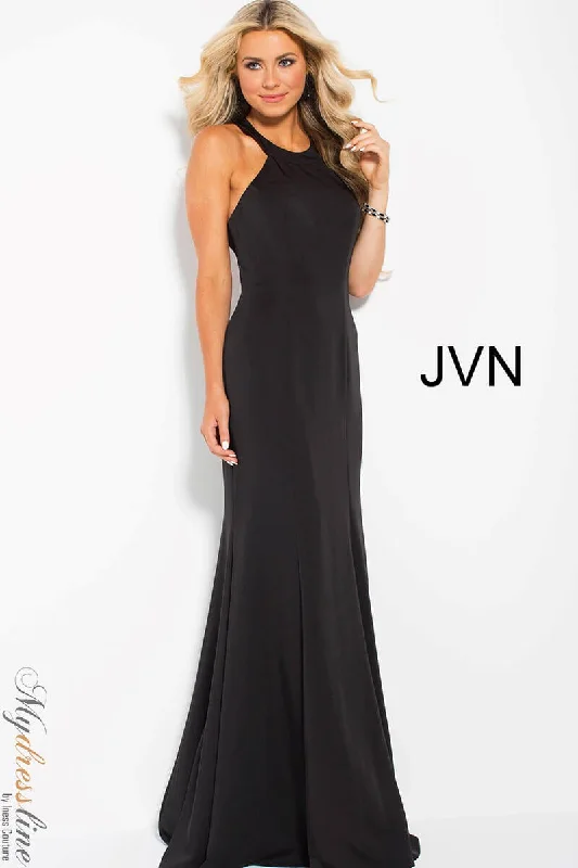 Formal dresses with pleated bodices and taffeta fabric for a traditional lookJovani JVN55644