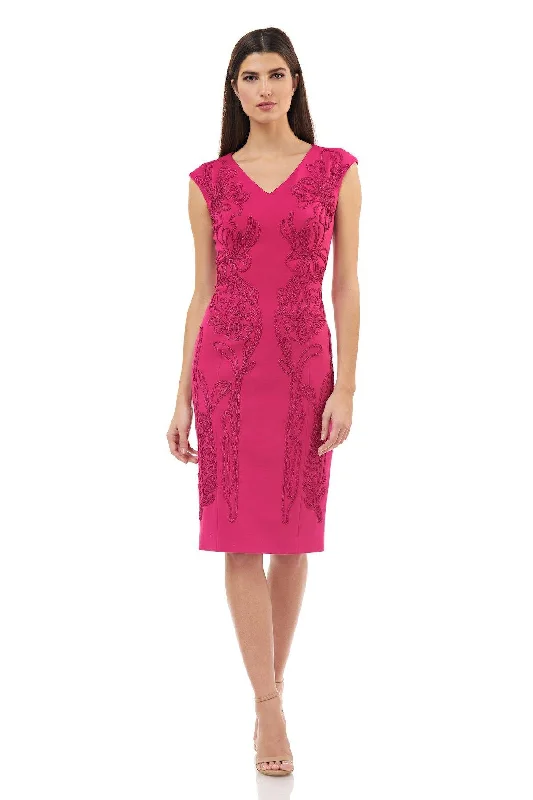 Long - cocktail dresses with a slit and a fitted bodiceJS Collections Knee Length Cocktail Dress 866988